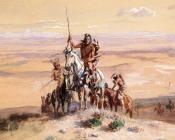 Indians on Plains - 查尔斯·马里安·拉塞尔